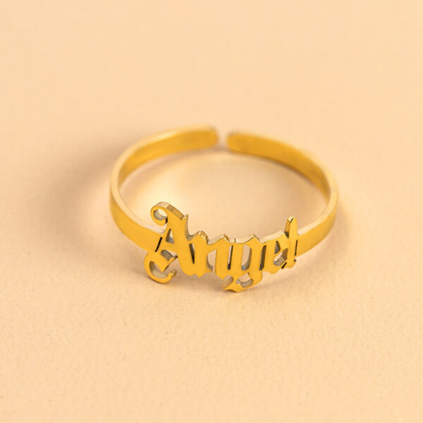 Gold Letter Angel Adjustable Rings For Women - Image 2