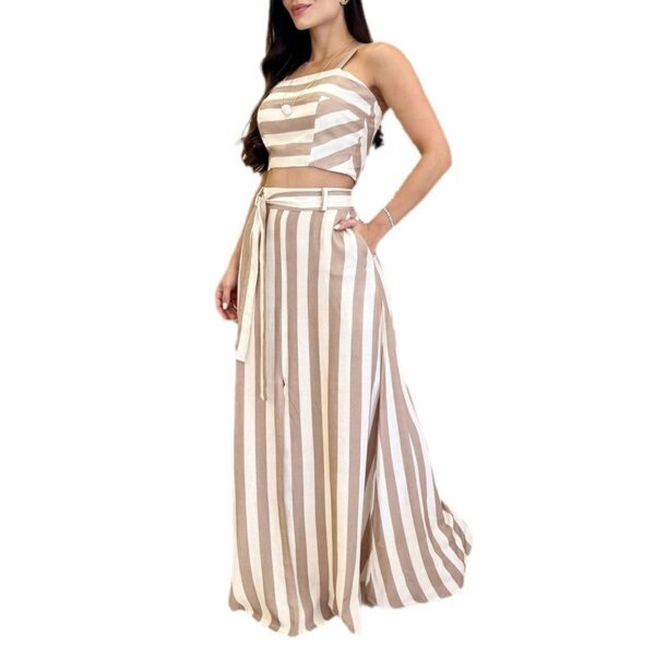 Striped Print Younger Skirt Suit Women - Image 5