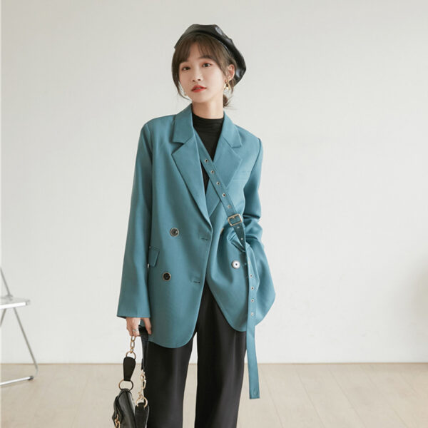 Design Niche Laced Blue Blazer Women