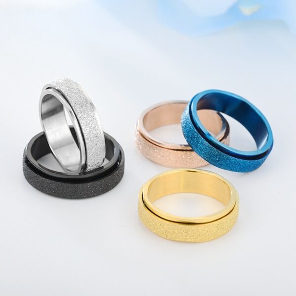 Turnable Anxiety Rings Rainbow Silver Color Relieve Stress Rings For Women Men - Image 10