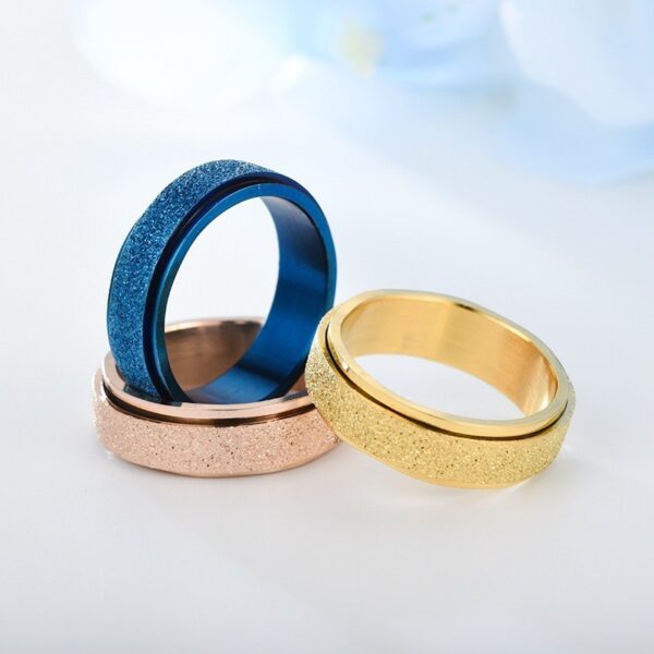 Turnable Anxiety Rings Rainbow Silver Color Relieve Stress Rings For Women Men - Image 9