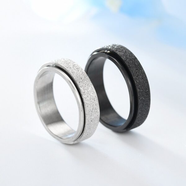 Turnable Anxiety Rings Rainbow Silver Color Relieve Stress Rings For Women Men - Image 5