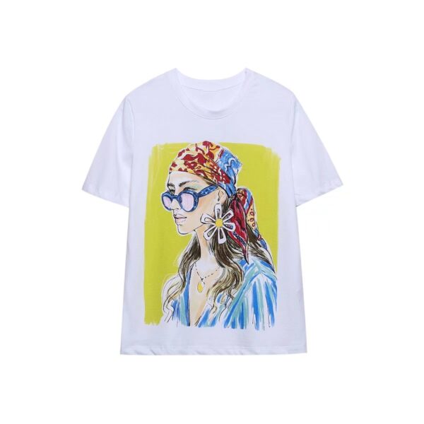 Fashion Short-sleeved Printed T-shirt For Women - Image 4