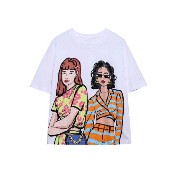 Fashion Short-sleeved Printed T-shirt For Women - Image 2