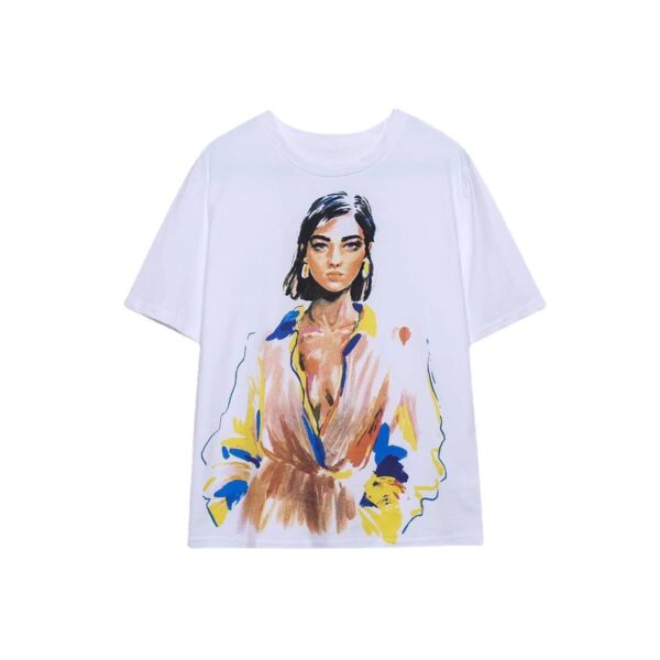 Fashion Short-sleeved Printed T-shirt For Women - Image 3