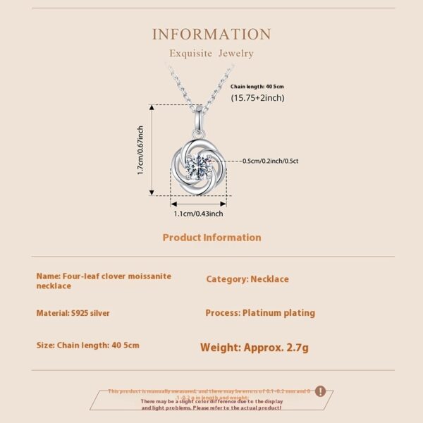 Classic G Color Moissanite Ear Stud Necklace Suit - Image 8