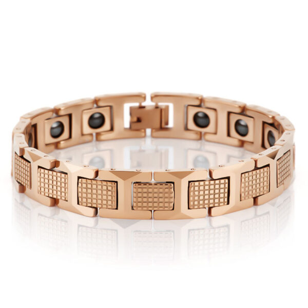 Tungsten Steel Golden Pineapple Shape Magnet Bracelet - Image 6