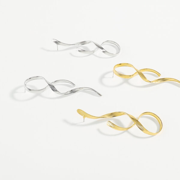 Line Simple Metal  Asymmetric Fashion Earrings - Image 5
