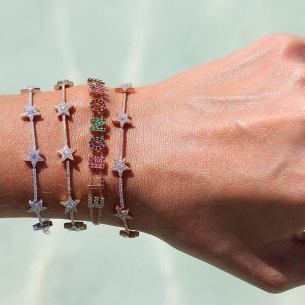 European And American Pentagram Zircon Fashion Bracelet - Image 7