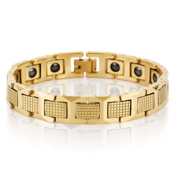 Tungsten Steel Golden Pineapple Shape Magnet Bracelet - Image 3