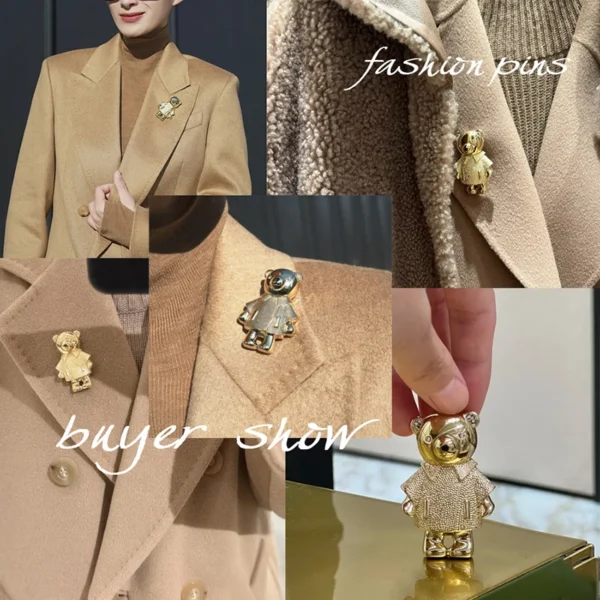 DREJEW Personality Teddy Bear Brooches Women - Image 4