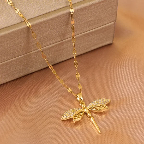 Hollow-out Dragonfly Pendant Necklace for women - Image 6