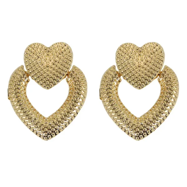 2020 vintage earrings for women statement gold color - Image 2