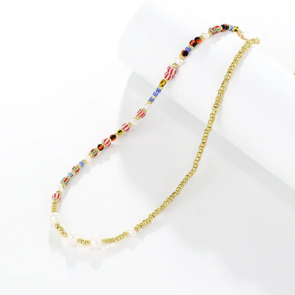2022 New Bohemian style fashion rice bead necklace women - Image 2