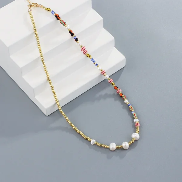 2022 New Bohemian style fashion rice bead necklace women - Image 5